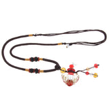 Maxbell Glass Locket Necklace Perfume Fragrance Essential Oil Diffuser Red