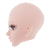 Maxbell Plastic Girl Doll Head 4D Real Eyelashes for 1/3 Doll Body Parts Blue Eyes