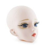 Maxbell Plastic Girl Doll Head 4D Real Eyelashes for 1/3 Doll Body Parts Blue Eyes