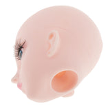 Maxbell Plastic Girl Doll Head 4D Real Eyelashes for 1/3 Doll Body Parts Blue Eyes