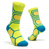 Maxbell 1 Pair Sports Compression Mid-Calf Socks Ankle Care Cycling Socks Yellow