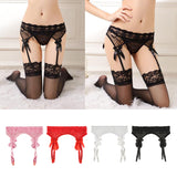 Maxbell Women Sexy Garter Belt Strap Lace Bow Suspender Belt Dance Clubwear Pink