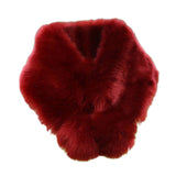 Maxbell Womens Winter Warm Faux Fur Scarf Furry Neck Wrap Warm Soft Cozy Red