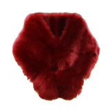 Maxbell Womens Winter Warm Faux Fur Scarf Furry Neck Wrap Warm Soft Cozy Red