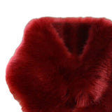 Maxbell Womens Winter Warm Faux Fur Scarf Furry Neck Wrap Warm Soft Cozy Red