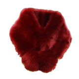Maxbell Womens Winter Warm Faux Fur Scarf Furry Neck Wrap Warm Soft Cozy Red