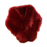 Maxbell Womens Winter Warm Faux Fur Scarf Furry Neck Wrap Warm Soft Cozy Red
