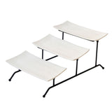 Maxbell Collapsible Three Tiered Cake Serving Tray Dessert Fruit Presentation White