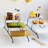 Maxbell Collapsible Three Tiered Cake Serving Tray Dessert Fruit Presentation White