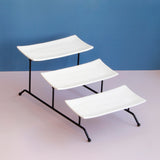 Maxbell Collapsible Three Tiered Cake Serving Tray Dessert Fruit Presentation White