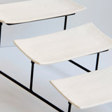 Maxbell Collapsible Three Tiered Cake Serving Tray Dessert Fruit Presentation White