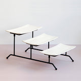 Maxbell Collapsible Three Tiered Cake Serving Tray Dessert Fruit Presentation White