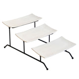 Maxbell Collapsible Three Tiered Cake Serving Tray Dessert Fruit Presentation White
