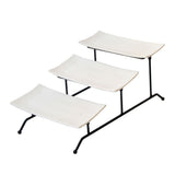 Maxbell Collapsible Three Tiered Cake Serving Tray Dessert Fruit Presentation White