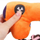 Maxbell Dog Chew Squeaker Toy Cartoon Drill Pet Teeth Cleaning Sound Toys Orange