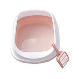 Maxbell 16inch Open top Cat Litter Box Cats Litter Box System with Shovel Pink