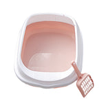 Maxbell 16inch Open top Cat Litter Box Cats Litter Box System with Shovel Pink