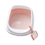 Maxbell 16inch Open top Cat Litter Box Cats Litter Box System with Shovel Pink