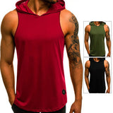 Maxbell Hot Men's Hooded Vest Tank Tops Sweatshirt Gym Sleeveless T-shirt