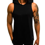 Maxbell Hot Men's Hooded Vest Tank Tops Sweatshirt Gym Sleeveless T-shirt