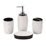 Maxbell 4pcs Ceramic Bathroom Accessories Soap Dish Soap Dispenser Toothbrush Holder Style01