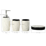 Maxbell 4pcs Ceramic Bathroom Accessories Soap Dish Soap Dispenser Toothbrush Holder Style01