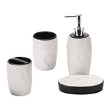 Maxbell 4pcs Ceramic Bathroom Accessories Soap Dish Soap Dispenser Toothbrush Holder Style01