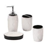 Maxbell 4pcs Ceramic Bathroom Accessories Soap Dish Soap Dispenser Toothbrush Holder Style01