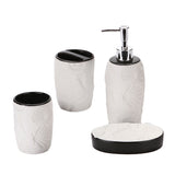 Maxbell 4pcs Ceramic Bathroom Accessories Soap Dish Soap Dispenser Toothbrush Holder Style01