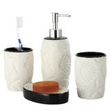 Maxbell 4pcs Ceramic Bathroom Accessories Soap Dish Soap Dispenser Toothbrush Holder Style01