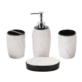 Maxbell 4pcs Ceramic Bathroom Accessories Soap Dish Soap Dispenser Toothbrush Holder Style01