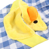 Maxbell Pet Dog Clothes Overall Yellow, Duck+Blue Grid/ Cotton Linen 3 Sizes XL