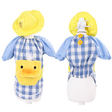 Maxbell Pet Dog Clothes Overall Yellow, Duck+Blue Grid/ Cotton Linen 3 Sizes XL