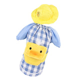 Maxbell Pet Dog Clothes Overall Yellow, Duck+Blue Grid/ Cotton Linen 3 Sizes XL