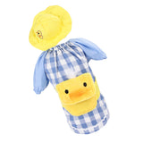 Maxbell Pet Dog Clothes Overall Yellow, Duck+Blue Grid/ Cotton Linen 3 Sizes XL