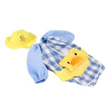 Maxbell Pet Dog Clothes Overall Yellow, Duck+Blue Grid/ Cotton Linen 3 Sizes XL