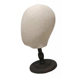 Maxbell Canvas Tabletop Wig Mannequin Hat Holder Stand Display Manikin Model Low Black