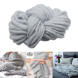 Maxbell Square Thick Woolen Hand knit Bed Couch Throw Blanket Sofa Cover Light Gray