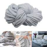 Maxbell Square Thick Woolen Hand knit Bed Couch Throw Blanket Sofa Cover Light Gray