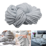 Maxbell Square Thick Woolen Hand knit Bed Couch Throw Blanket Sofa Cover Light Gray