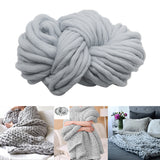 Maxbell Square Thick Woolen Hand knit Bed Couch Throw Blanket Sofa Cover Light Gray