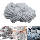 Maxbell Square Thick Woolen Hand knit Bed Couch Throw Blanket Sofa Cover Light Gray