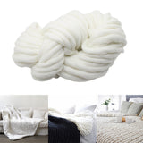 Maxbell Thick Knitted Wool Throw Blanket Chunky Sofa Blanket Kids Adults White