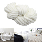 Maxbell Thick Knitted Wool Throw Blanket Chunky Sofa Blanket Kids Adults White