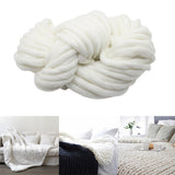 Maxbell Thick Knitted Wool Throw Blanket Chunky Sofa Blanket Kids Adults White