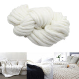 Maxbell Thick Knitted Wool Throw Blanket Chunky Sofa Blanket Kids Adults White