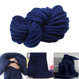 Maxbell Knitted Throw Blanket for Couch Machine Washable Dark Blue