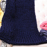 Maxbell Knitted Throw Blanket for Couch Machine Washable Dark Blue