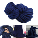Maxbell Knitted Throw Blanket for Couch Machine Washable Dark Blue