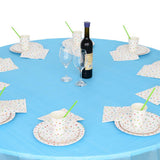 Maxbell Round Disposable Table Cloth Tablecloths Wedding Birthday Party Silvery Grey